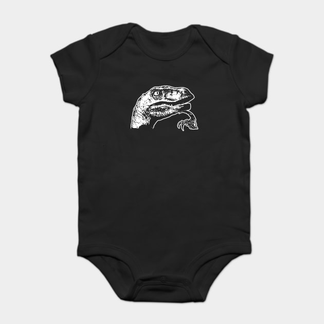 Philosoraptor Meme T-Shirt Baby Bodysuit by dumbshirts